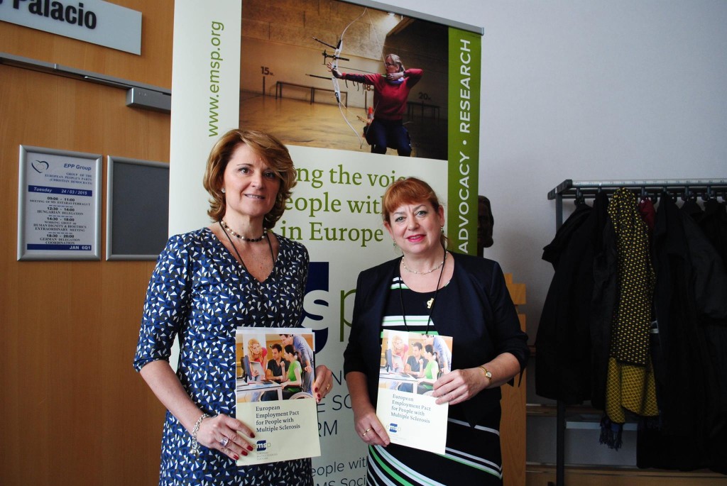 MEP Rosa Estaras-Ferragut (left) with EMSP's CEO Maggie Alexander